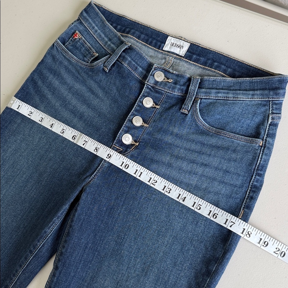 Hudson Natalie High‑Rise Ankle Jeans Raw Hem Medium Wash Size 28 - Picture 10 of 16